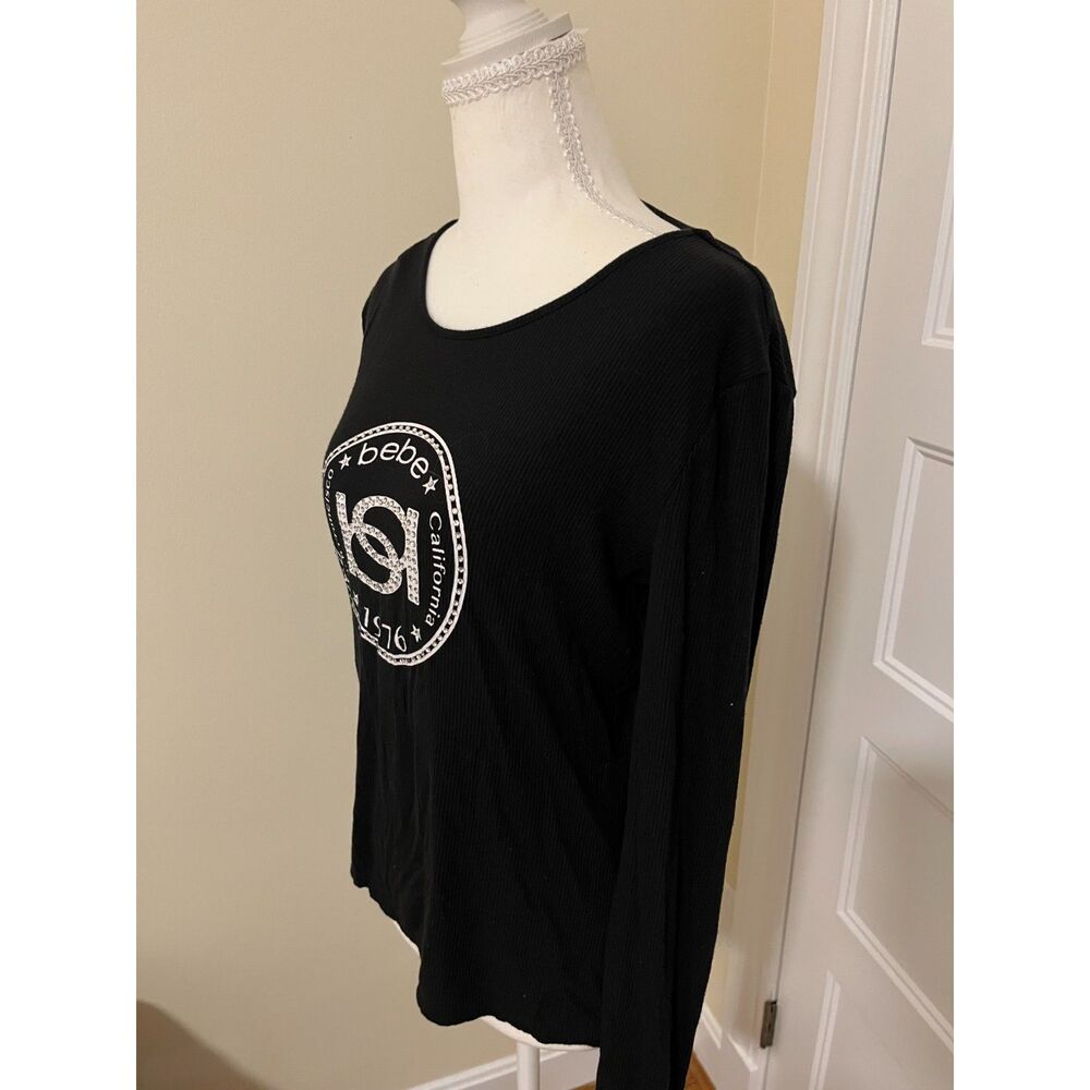 Bebe bedazzled graphic long sleeve